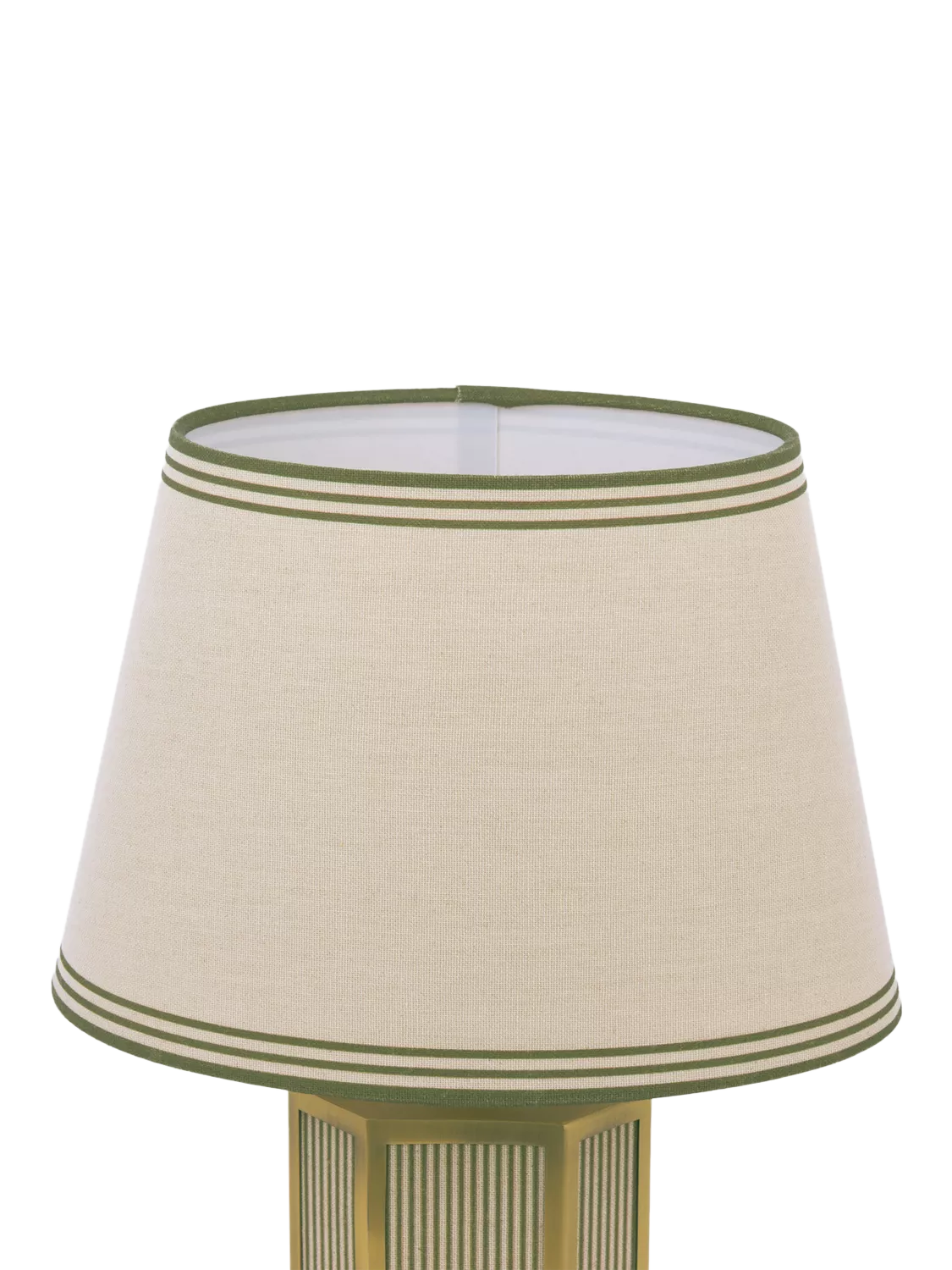 Joules Helmingham striped table lamp light green, imported from the UK