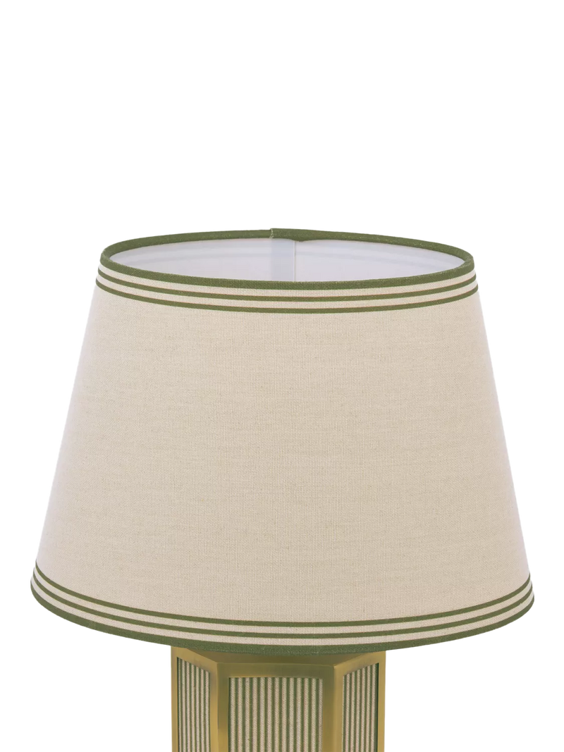 Joules Helmingham striped table lamp light green, imported from the UK