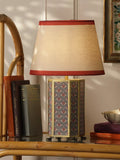 Joules Helmingham claw foot floral table lamp bright red - British product