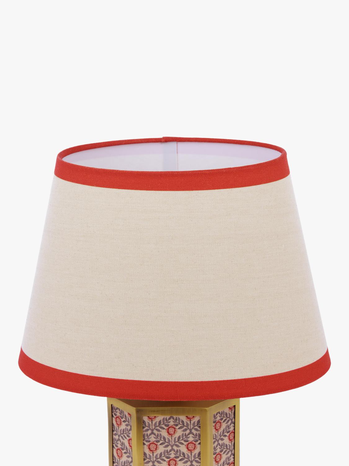 Joules Helmingham claw foot floral table lamp bright red - British product