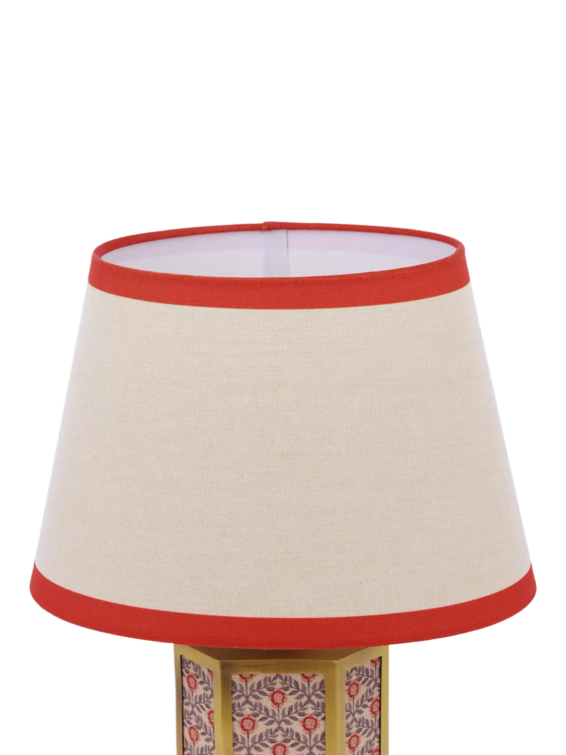 Joules Helmingham claw foot floral table lamp bright red - British product