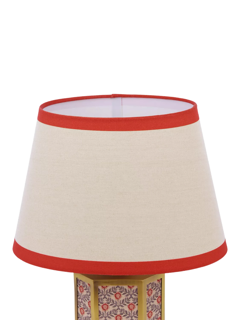 Joules Helmingham claw foot floral table lamp bright red - British product