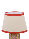 Joules Helmingham claw foot floral table lamp bright red - British product