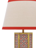 Joules Helmingham claw foot floral table lamp bright red - British product