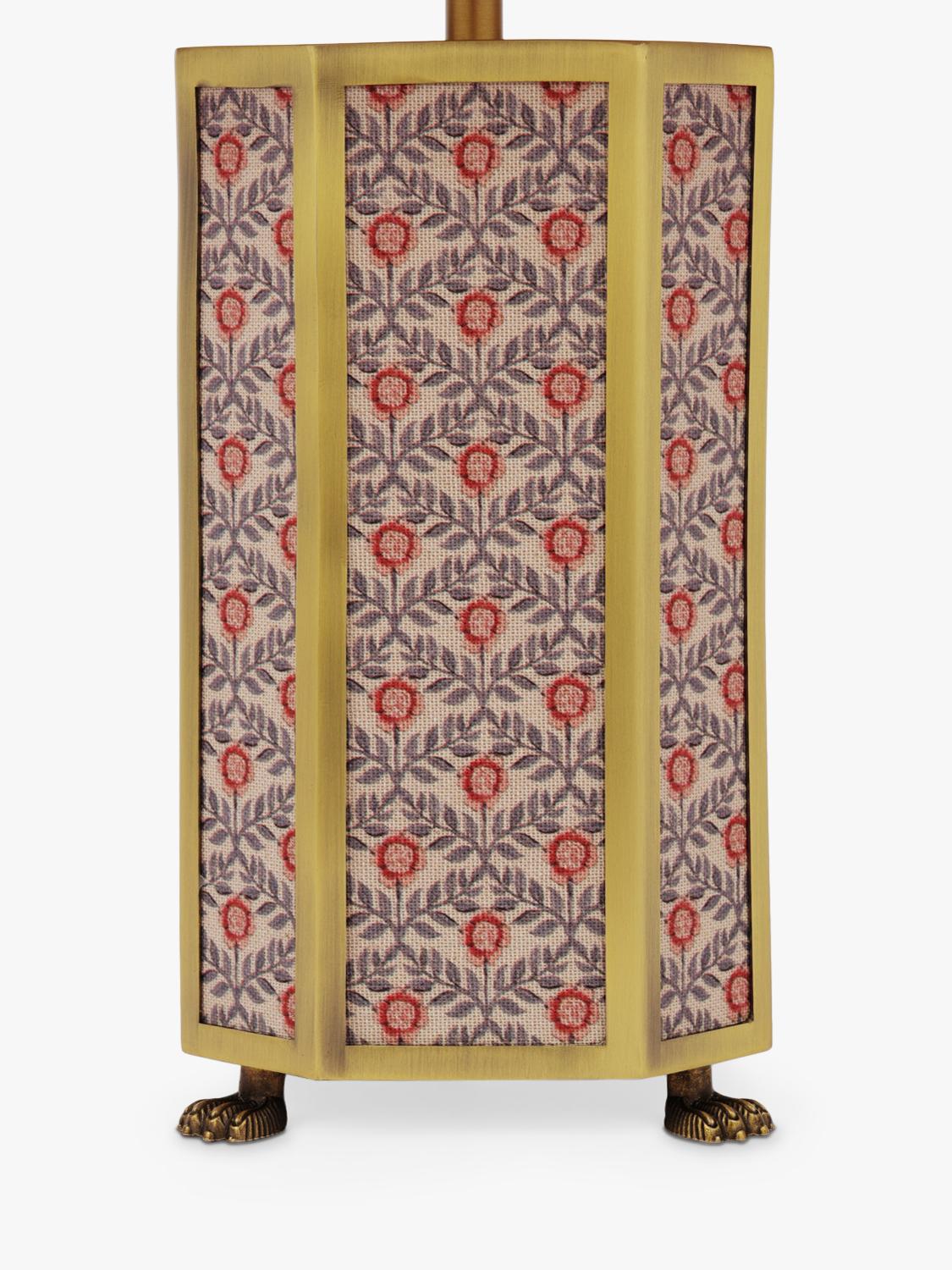 Joules Helmingham claw foot floral table lamp bright red - British product