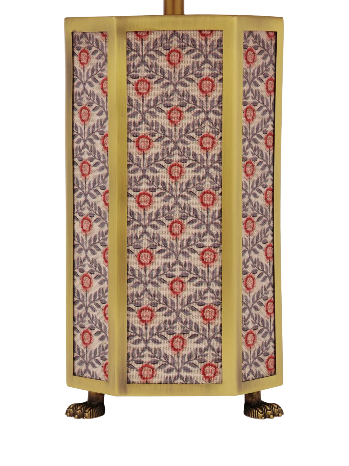 Joules Helmingham claw foot floral table lamp bright red - British product