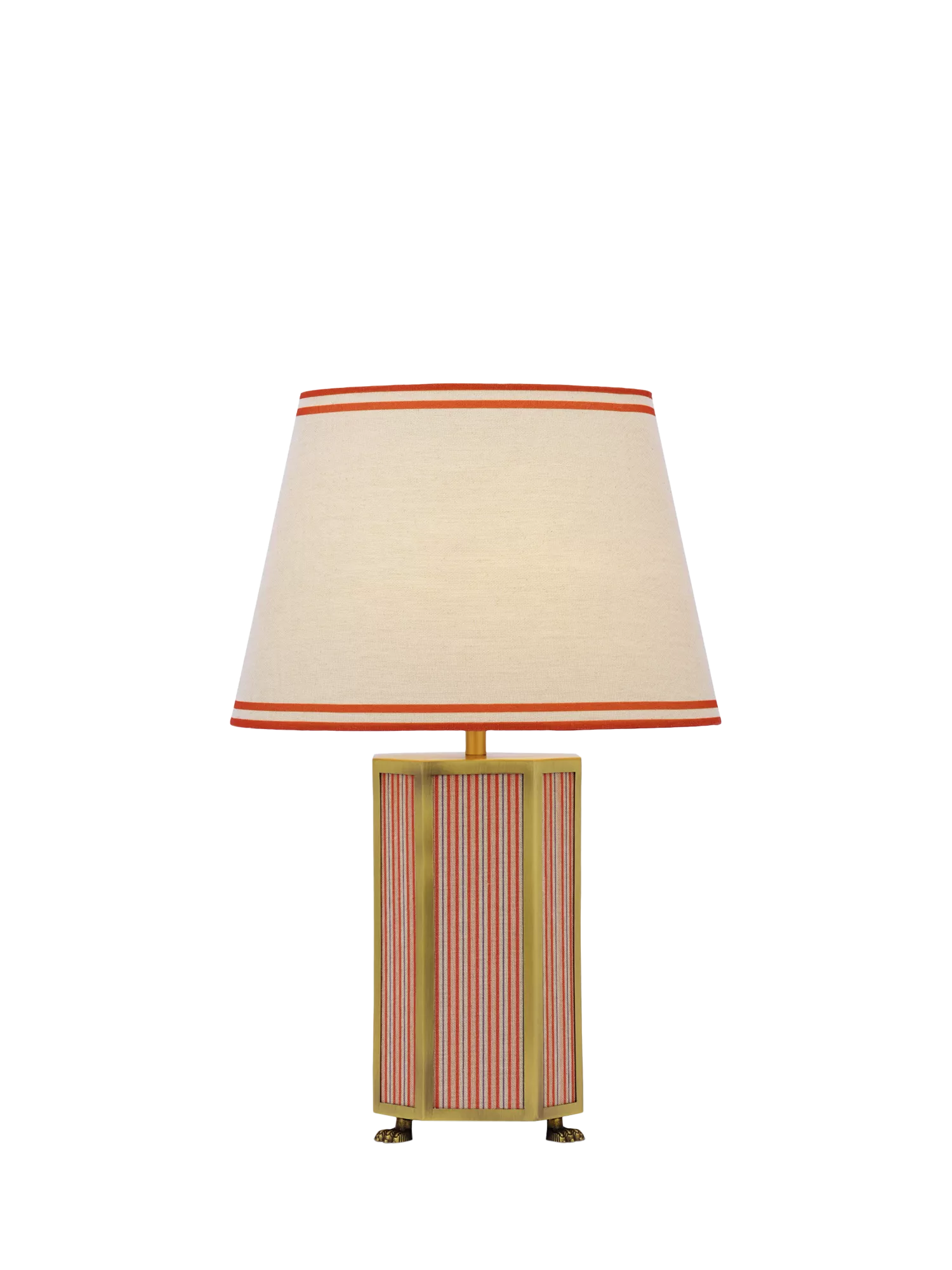 Joules Helmingham claw foot table lamp bright red, imported from the UK