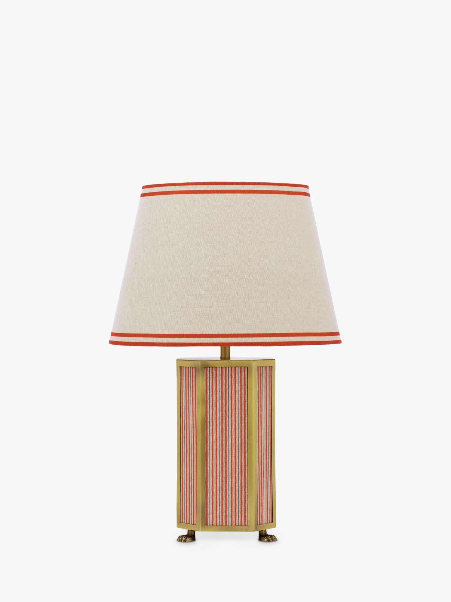 Joules Helmingham claw foot table lamp bright red, imported from the UK