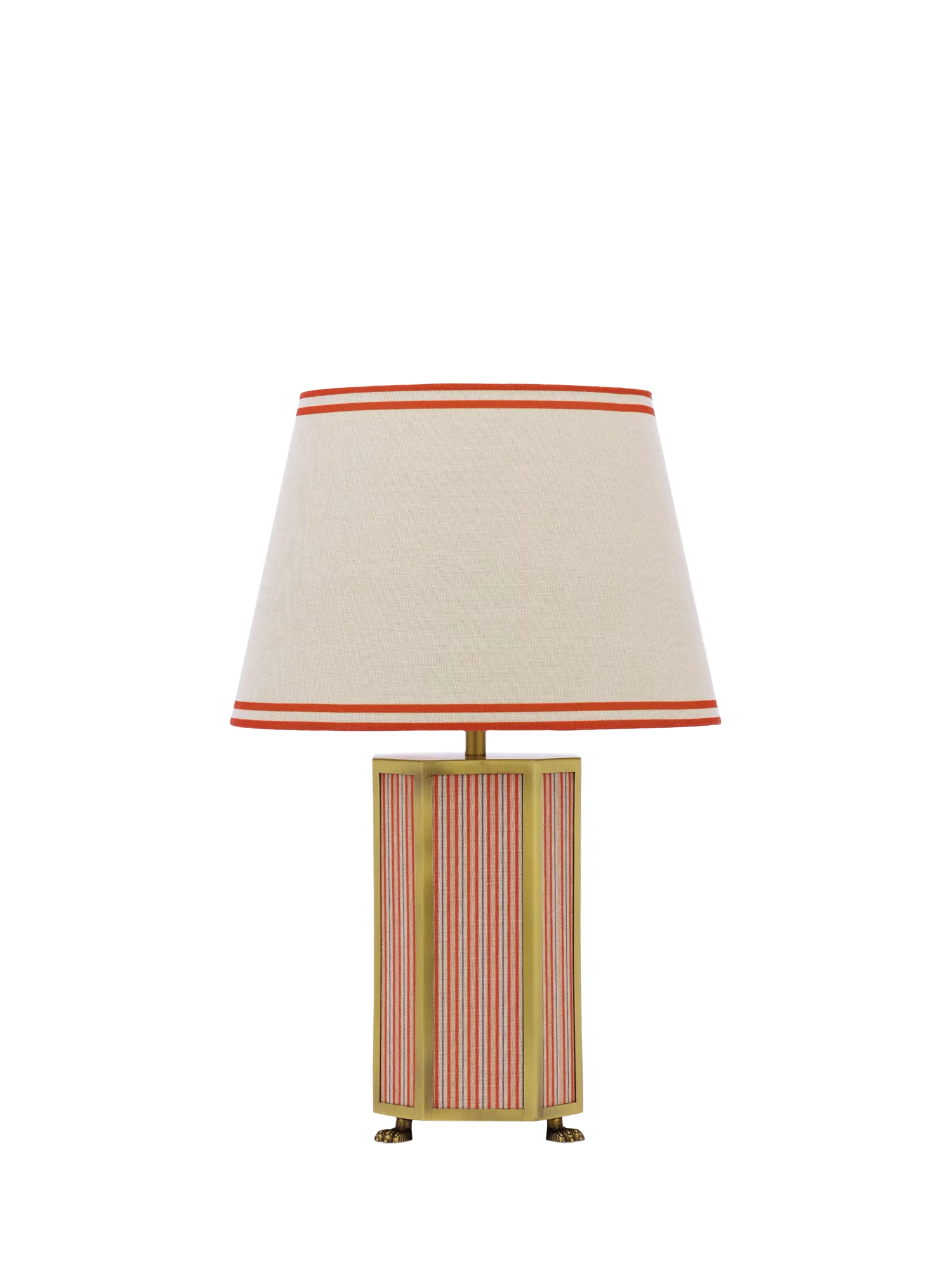 Joules Helmingham claw foot table lamp bright red, imported from the UK