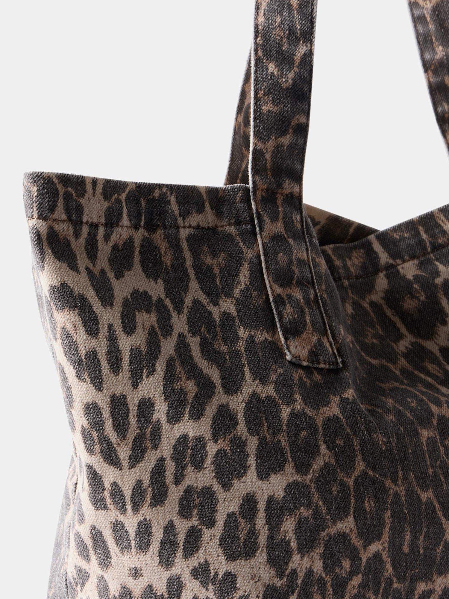 Mint Velvet leopard print denim tote bag - British product
