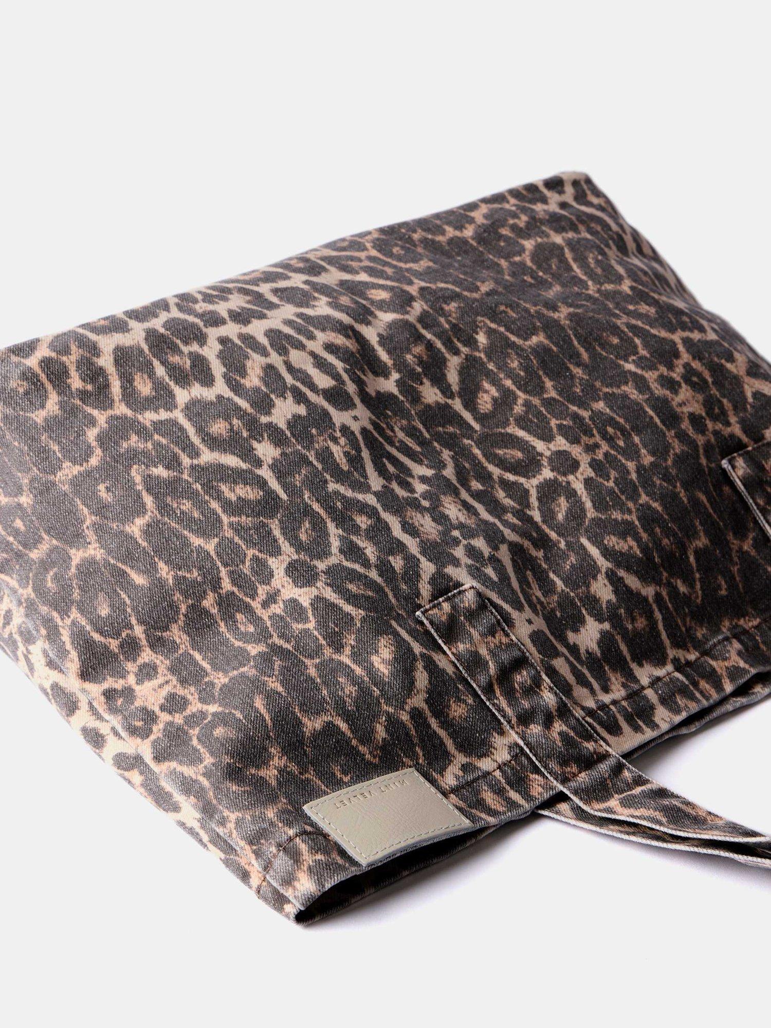 Mint Velvet leopard print denim tote bag - British product