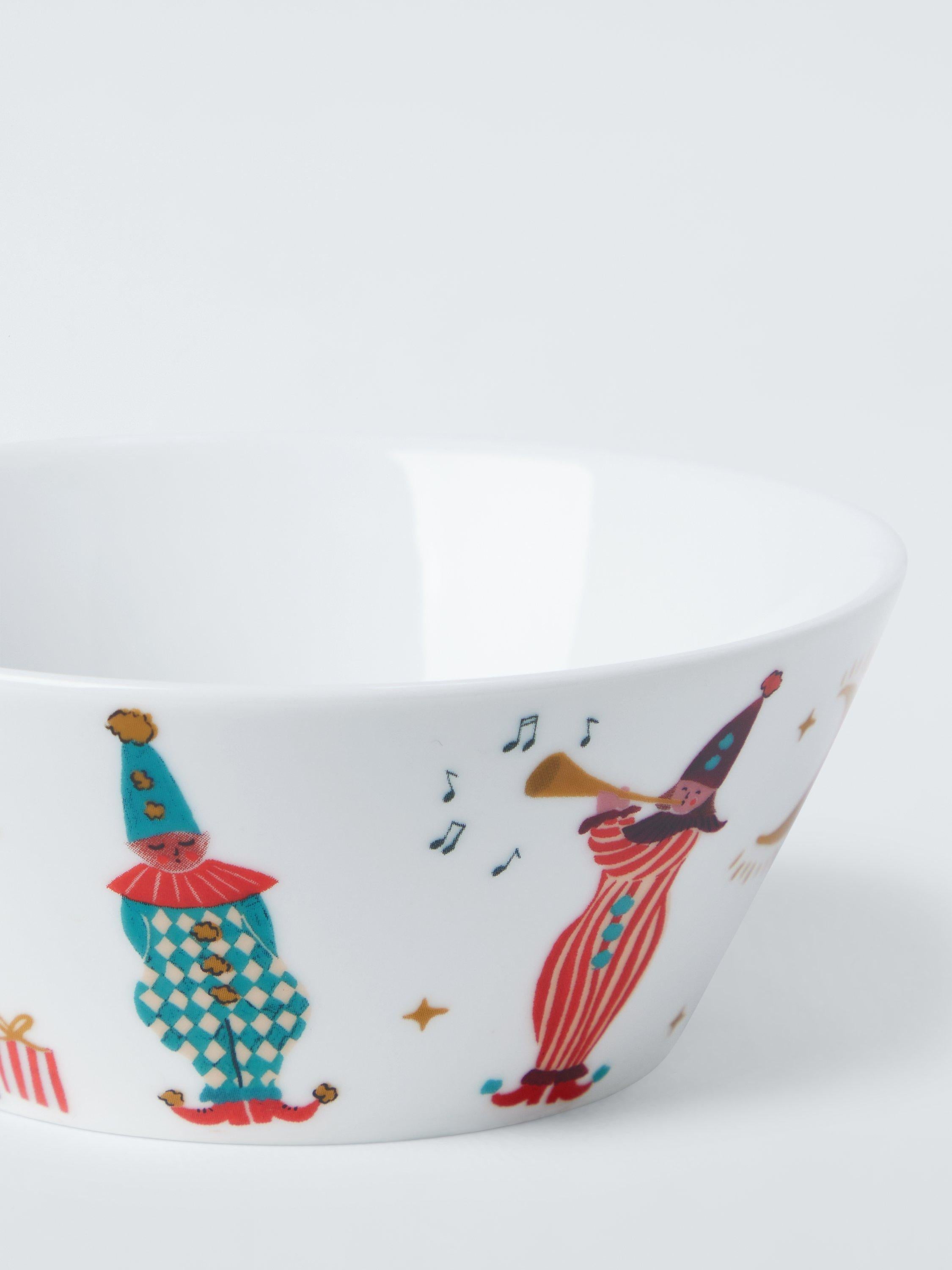 John Lewis Kids Christmas Jester Elf Porcelain Cereal Bowl 12.6cm, UK version