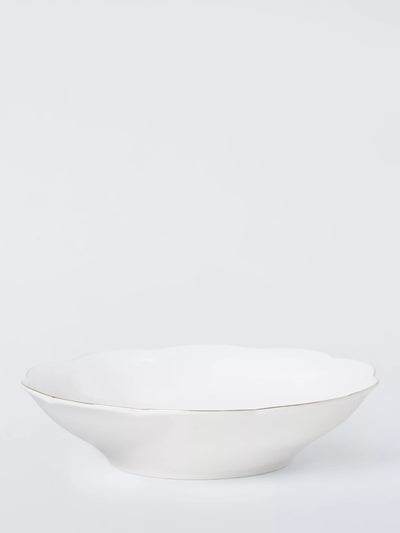 John Lewis John Lewis Fleur Gold Rim Fine China Pasta Bowl 22.6cm White- Buy online at McGrocer