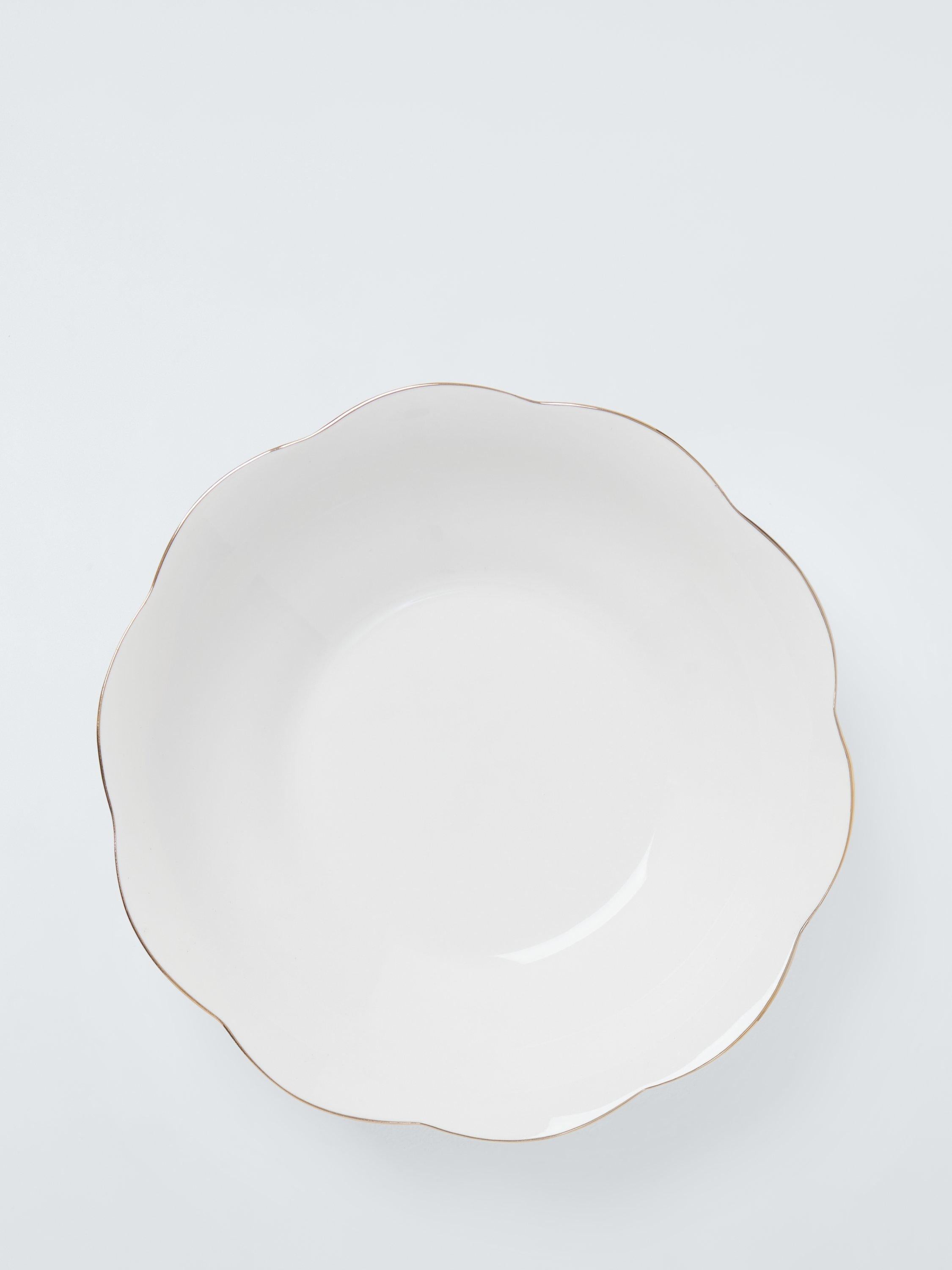 John Lewis Fleur gold rim fine china pasta bowl 22.6cm (British brand)