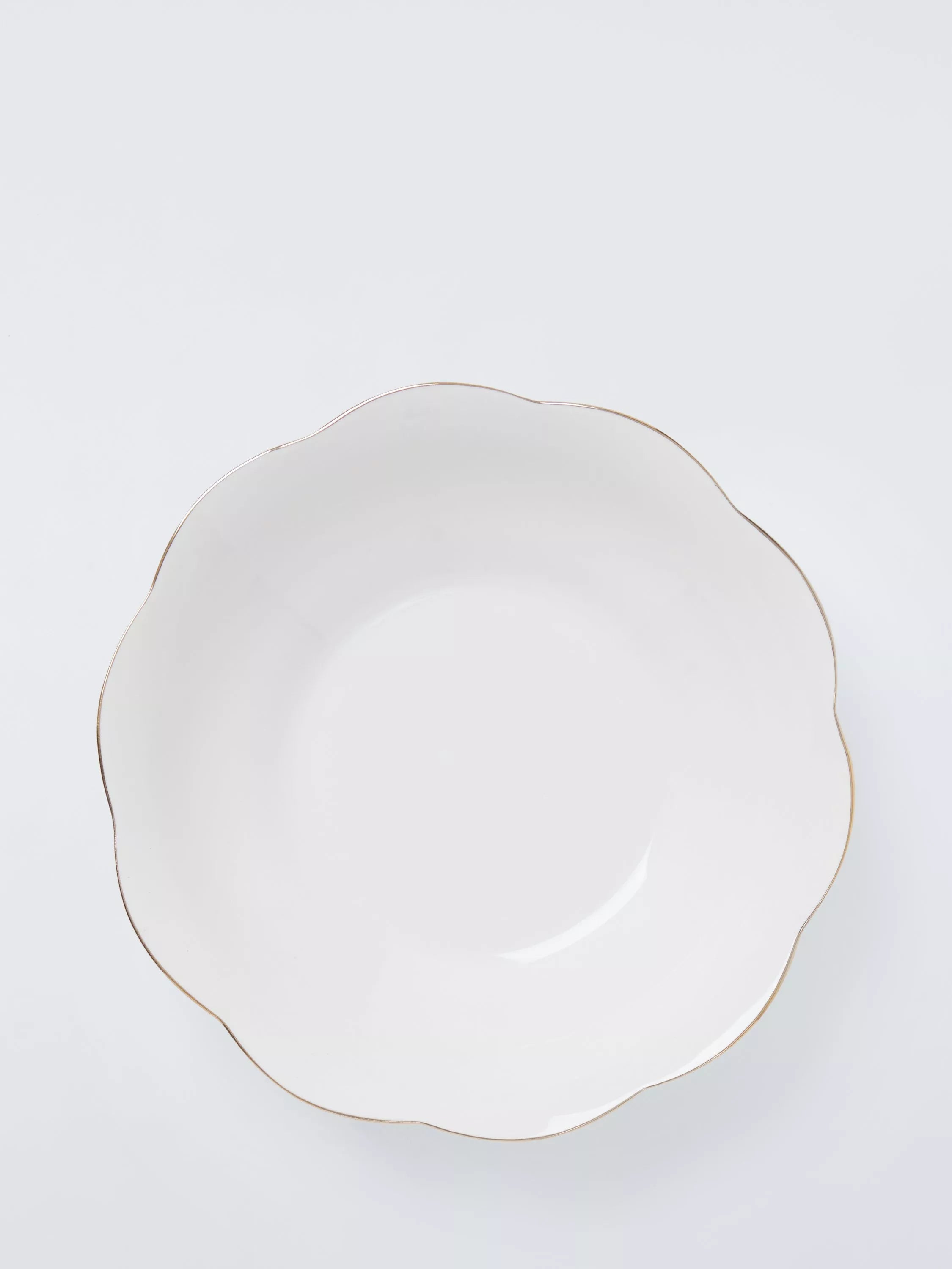 John Lewis Fleur gold rim fine china pasta bowl 22.6cm (British brand)