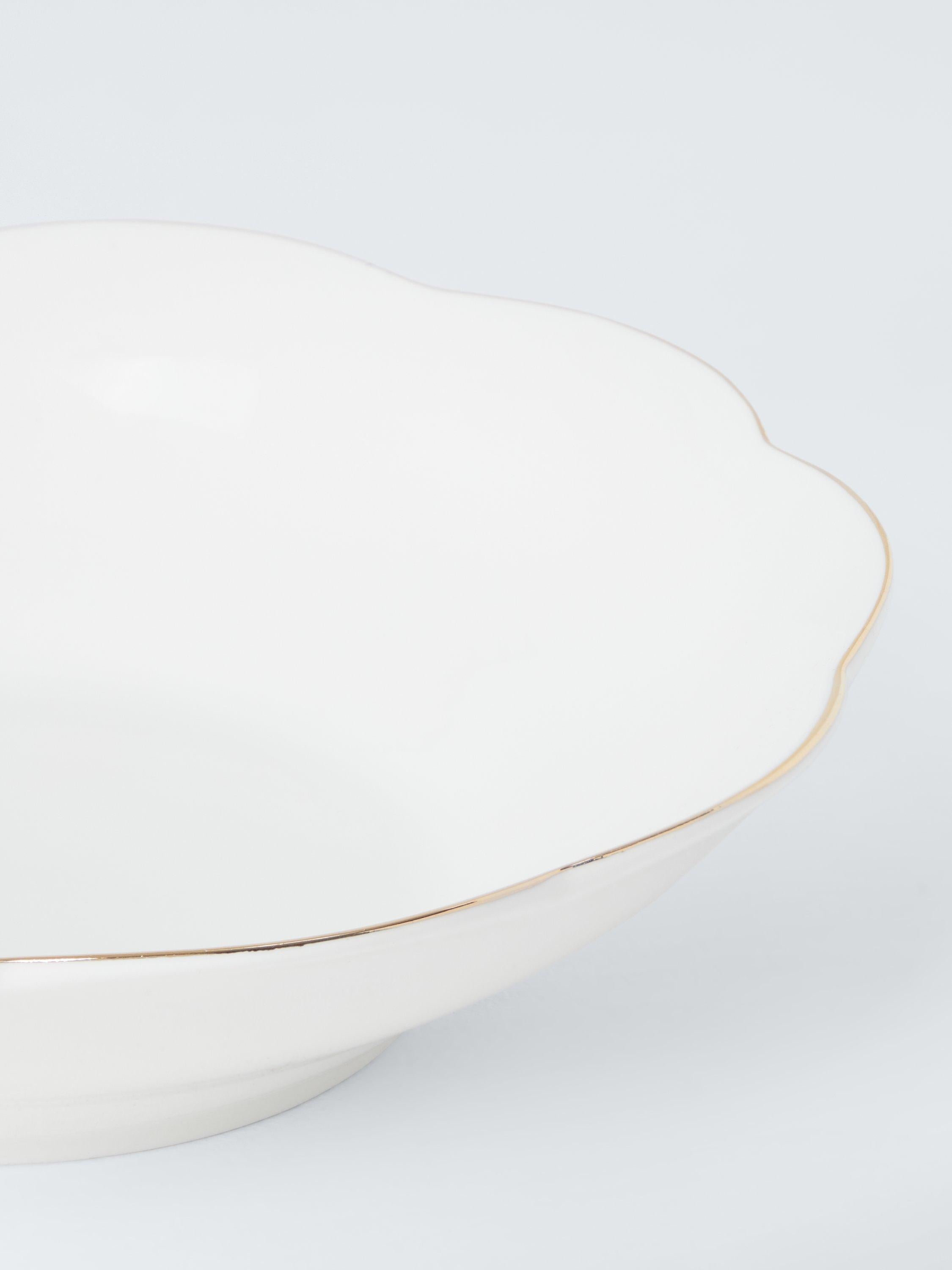 John Lewis Fleur gold rim fine china pasta bowl 22.6cm (British brand)