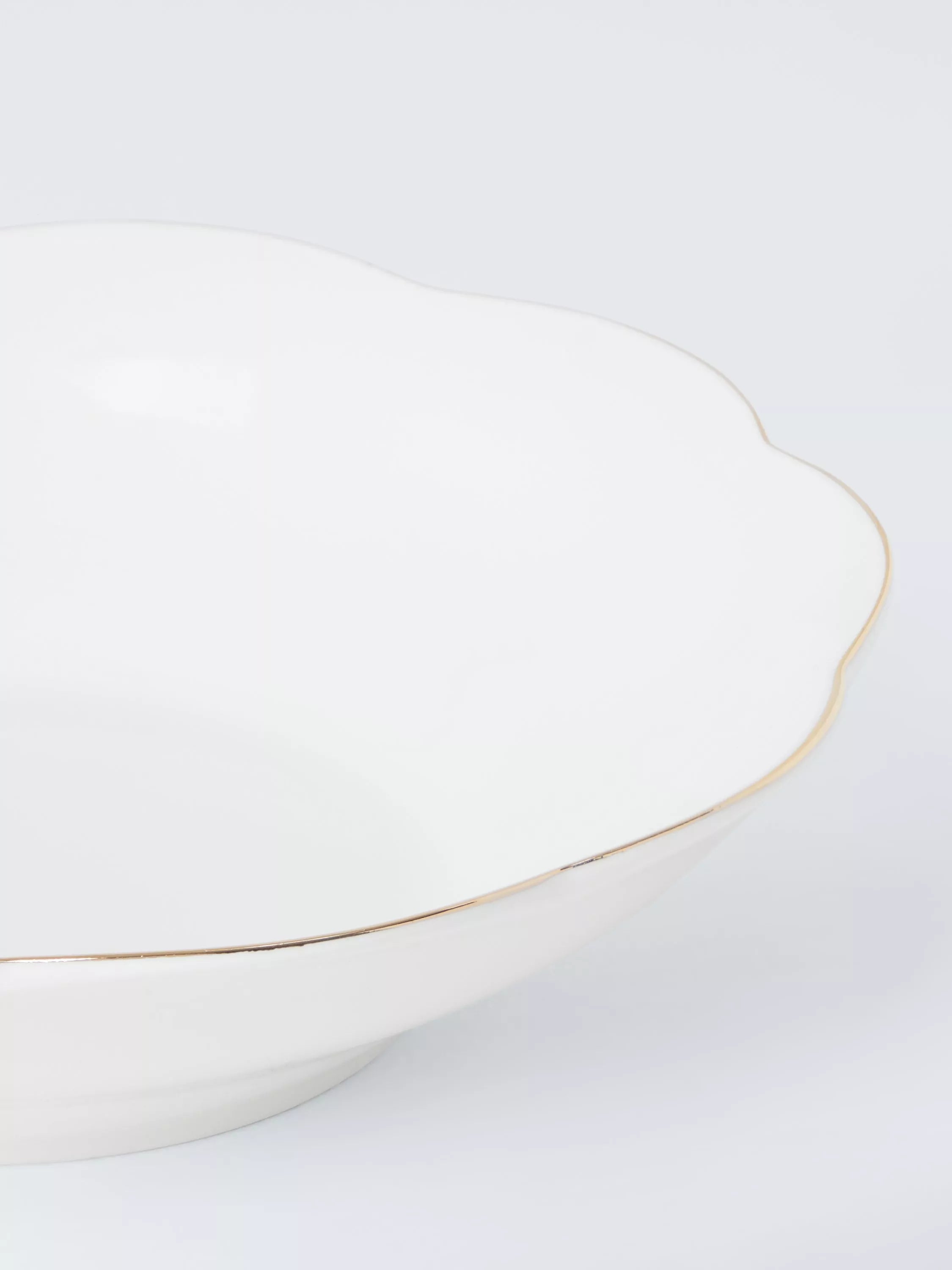 John Lewis Fleur gold rim fine china pasta bowl 22.6cm (British brand)