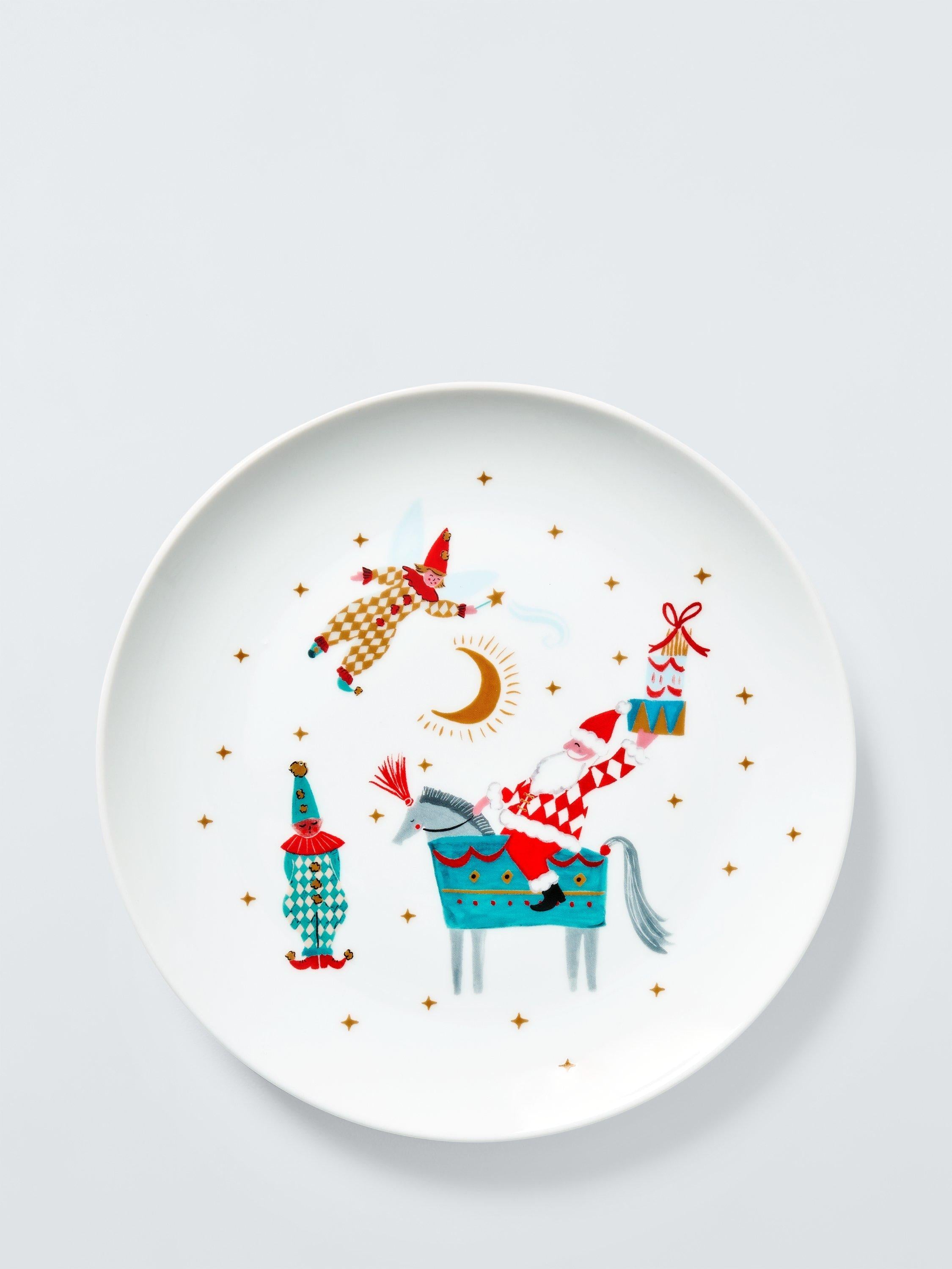 John Lewis Kids' Christmas Jester Elf Porcelain Plate, 20.3cm