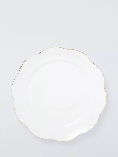 John Lewis John Lewis Fleur Gold Rim Fine China Dinner Plate 26.7cm White- Buy online at McGrocer