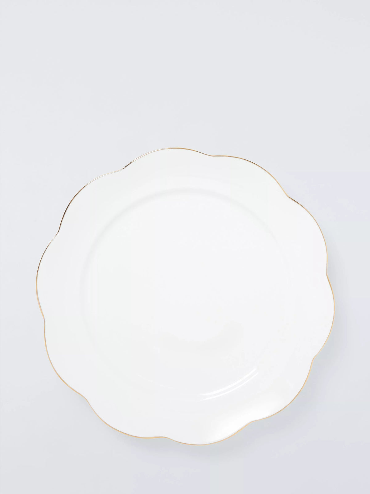 John Lewis fine china dinner plate gold rim 26.7cm, imported from the UK