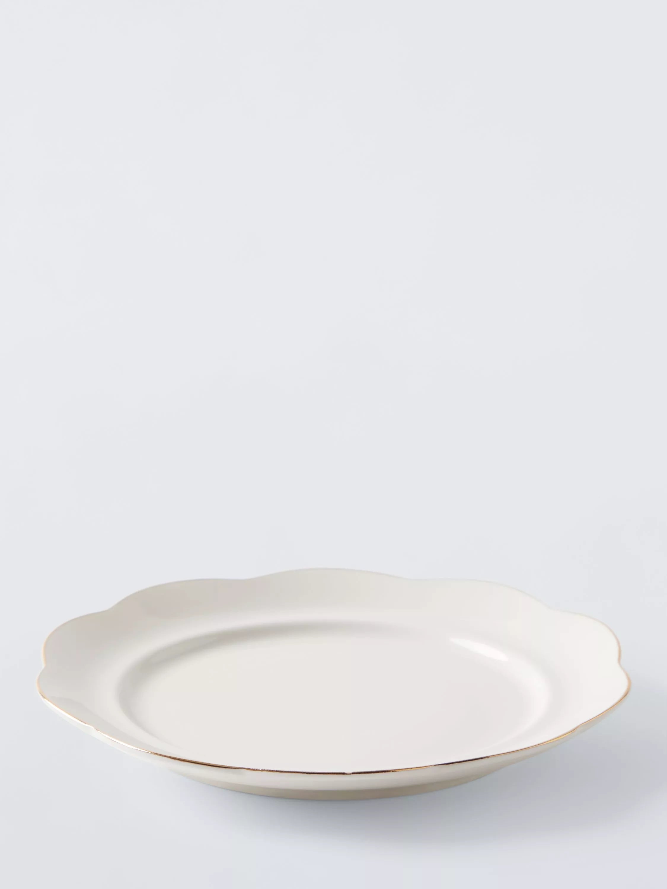 John Lewis Fleur fine china side plate 19.6cm gold rim, UK version