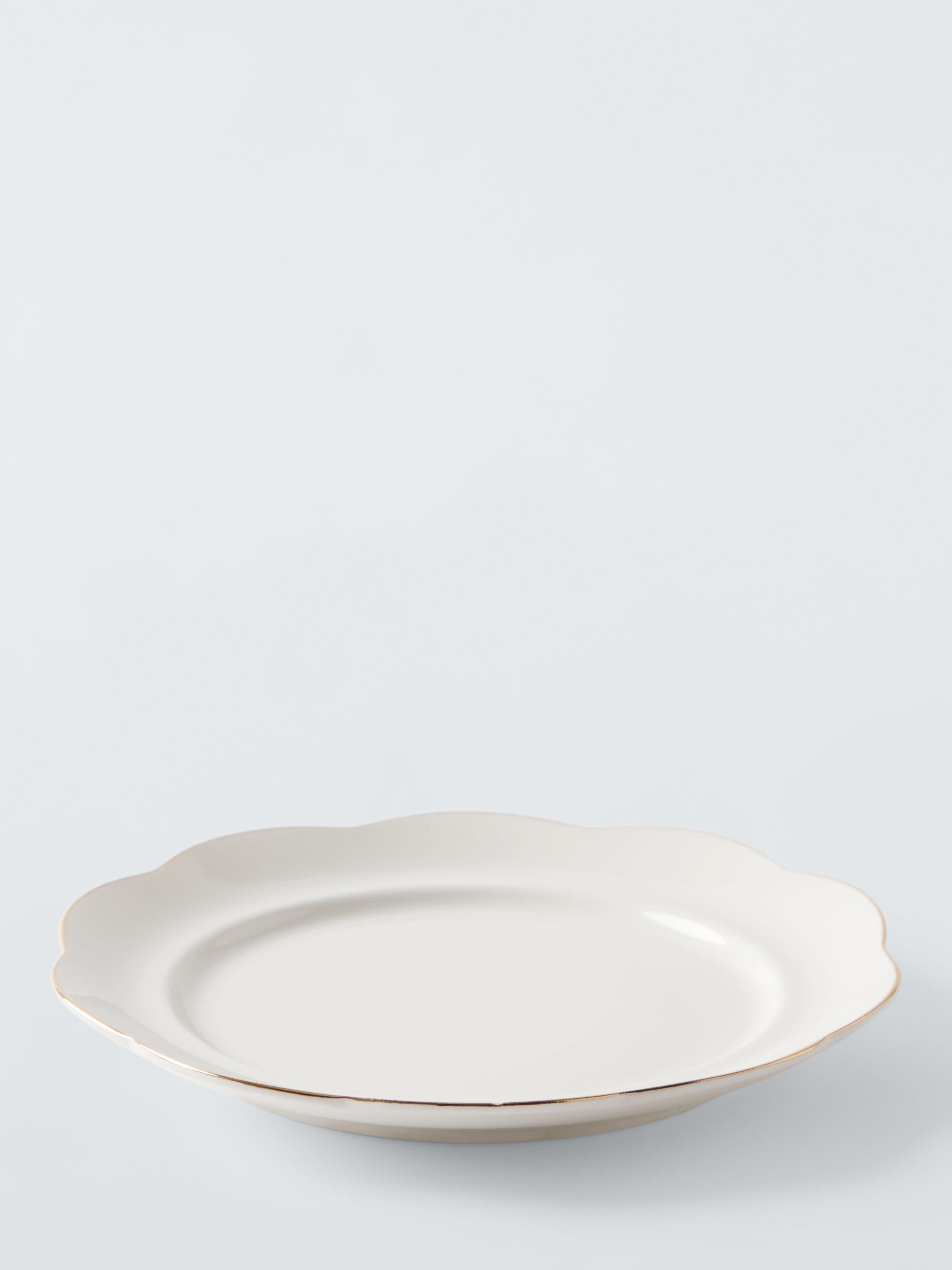 John Lewis Fleur fine china side plate 19.6cm gold rim, UK version