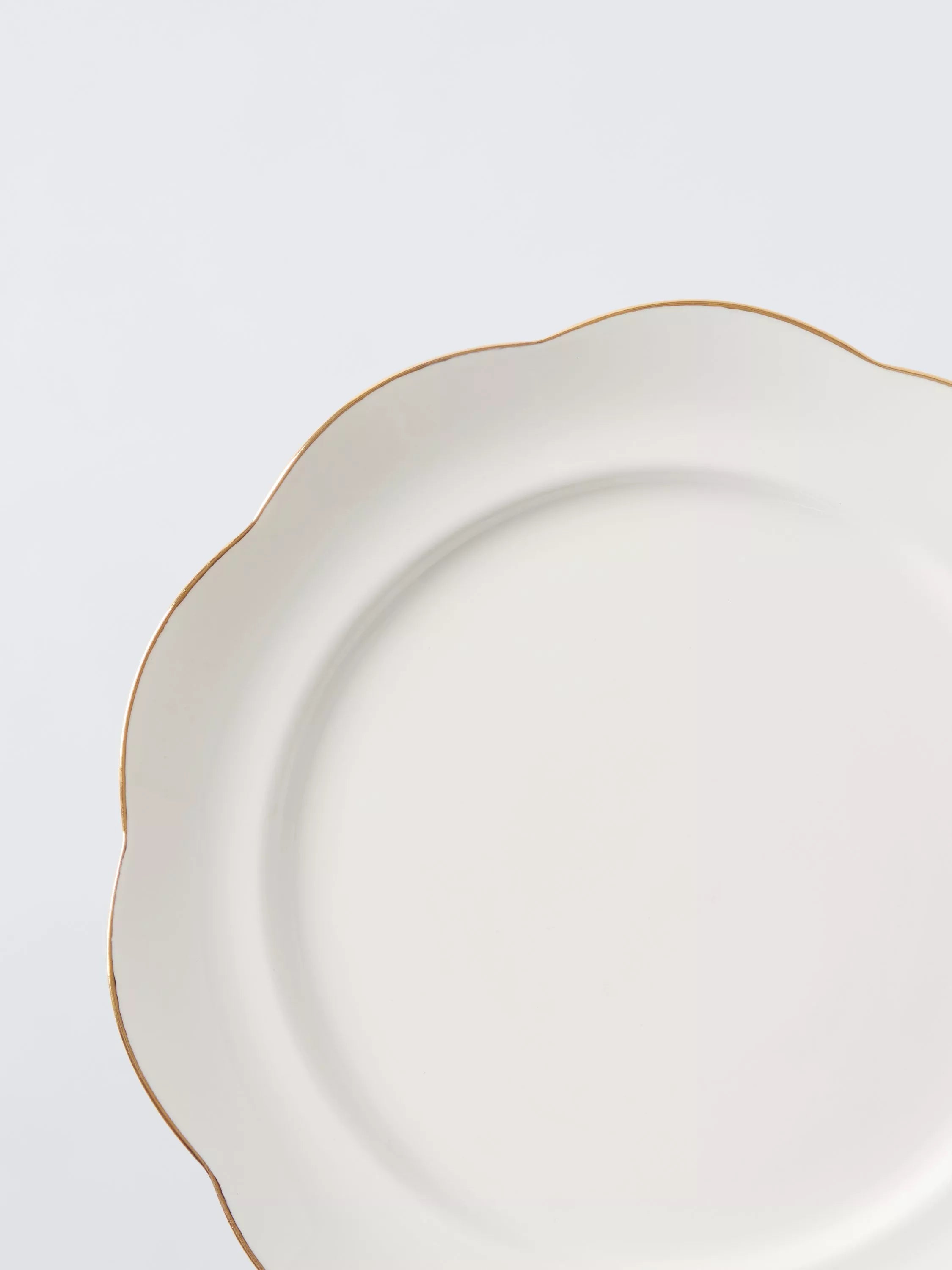 John Lewis Fleur fine china side plate 19.6cm gold rim, UK version
