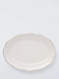 John Lewis Fleur fine china serving platter with gold rim 36.5cm (British brand)