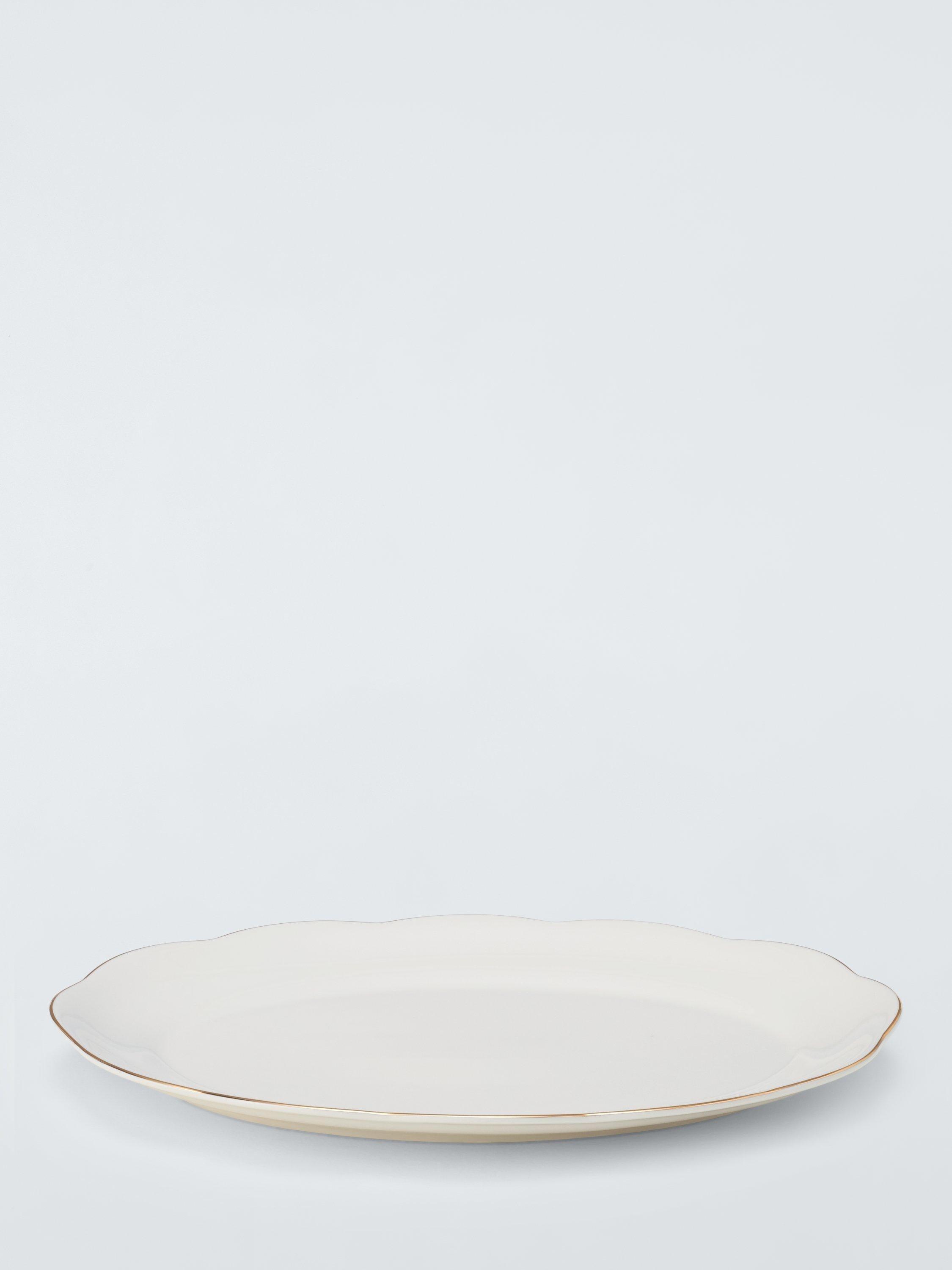 John Lewis Fleur fine china serving platter with gold rim 36.5cm (British brand)
