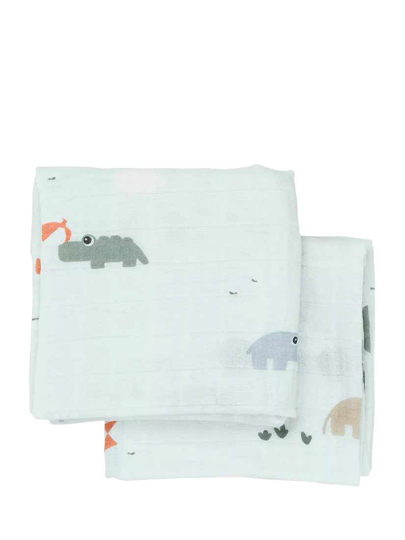 Done by Deer muslins playground blue pack of 2 (British brand)