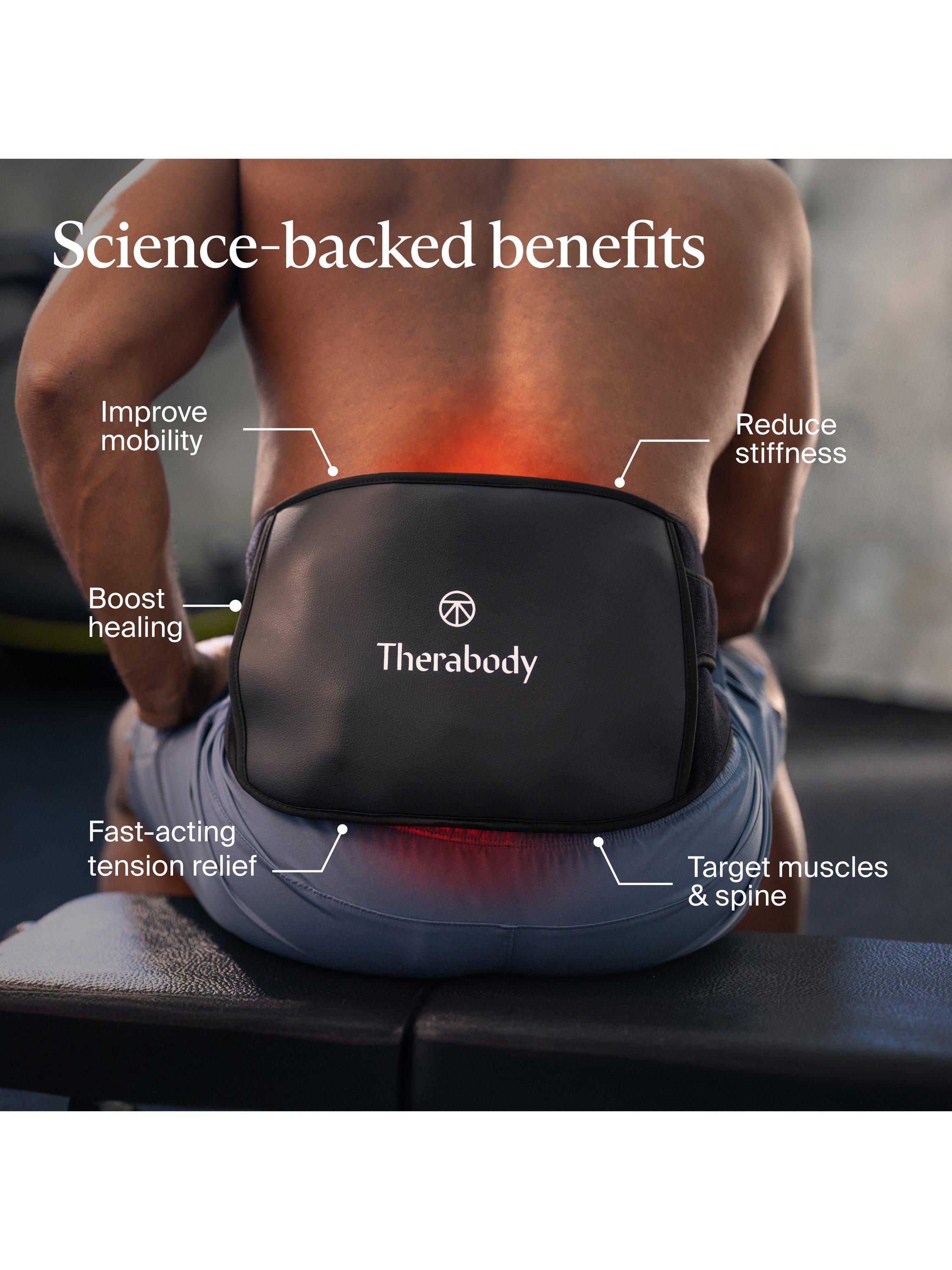 Therabody ThermBack LED back pain therapy wrap, imported from the UK