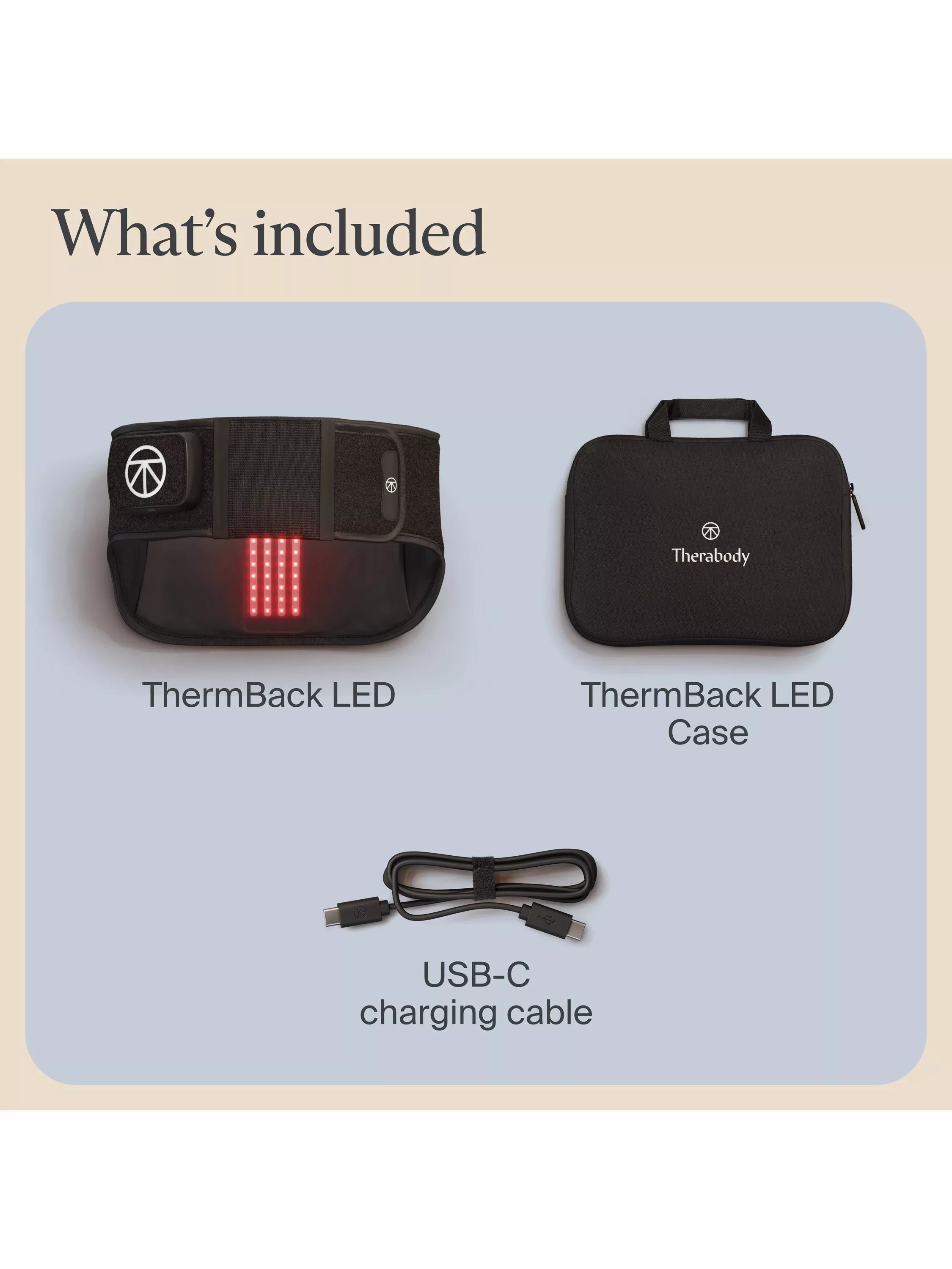 Therabody ThermBack LED back pain therapy wrap, imported from the UK
