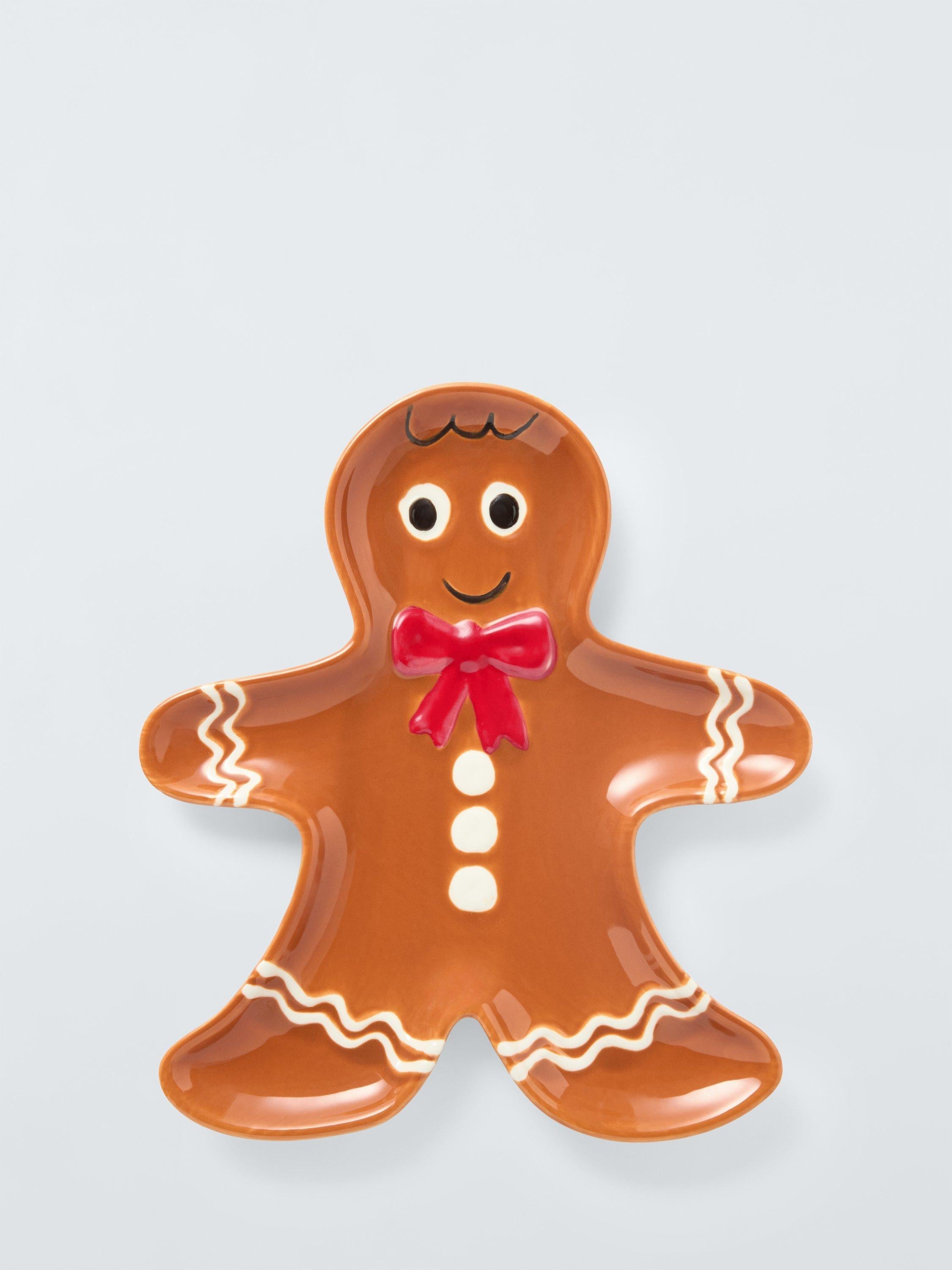 Gingerbread-Shaped Stoneware Plate 22cm