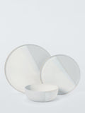 John Lewis stoneware dinnerware set 12-piece dipped glaze white/grey - British product