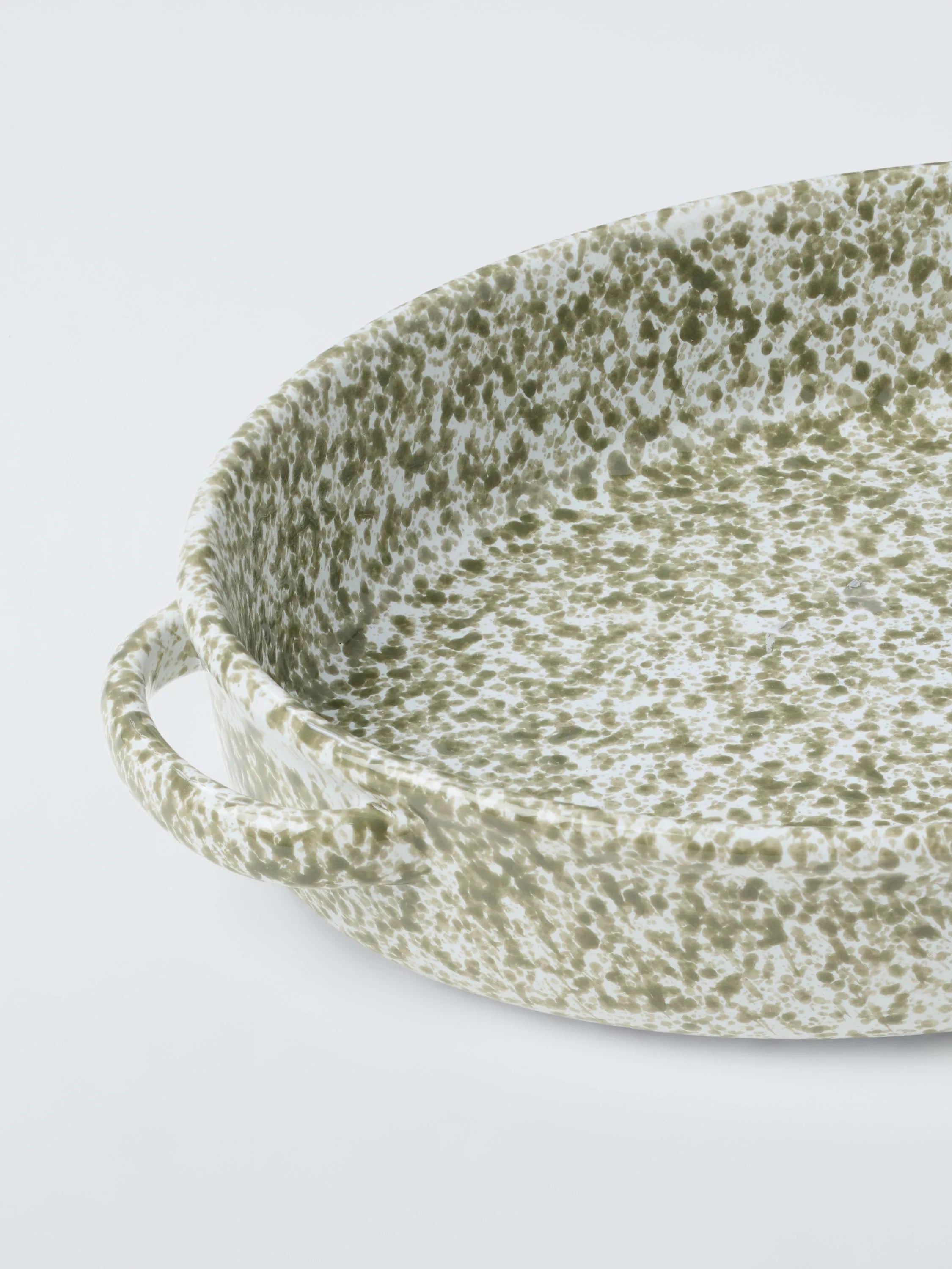 John Lewis green speckle glaze stoneware serving dish 1.8L - British product