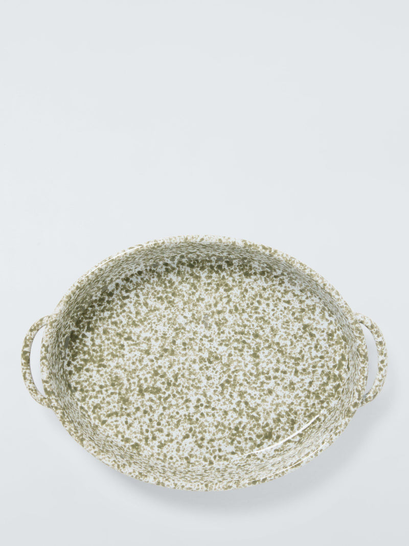 John Lewis green speckle glaze stoneware serving dish 1.8L - British product