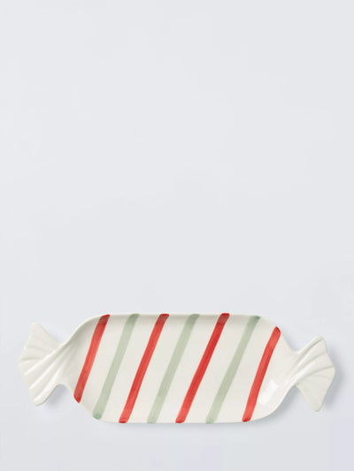 John Lewis John Lewis Striped Stoneware Sweet Dish, 35cm, Multi- Buy online at McGrocer