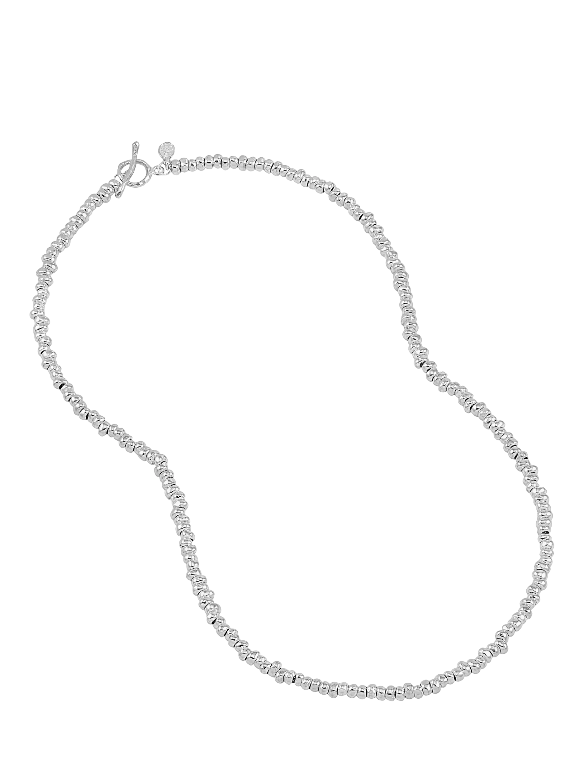 Dower & Hall Pebble Beaded Silver Necklace 25cm, UK version