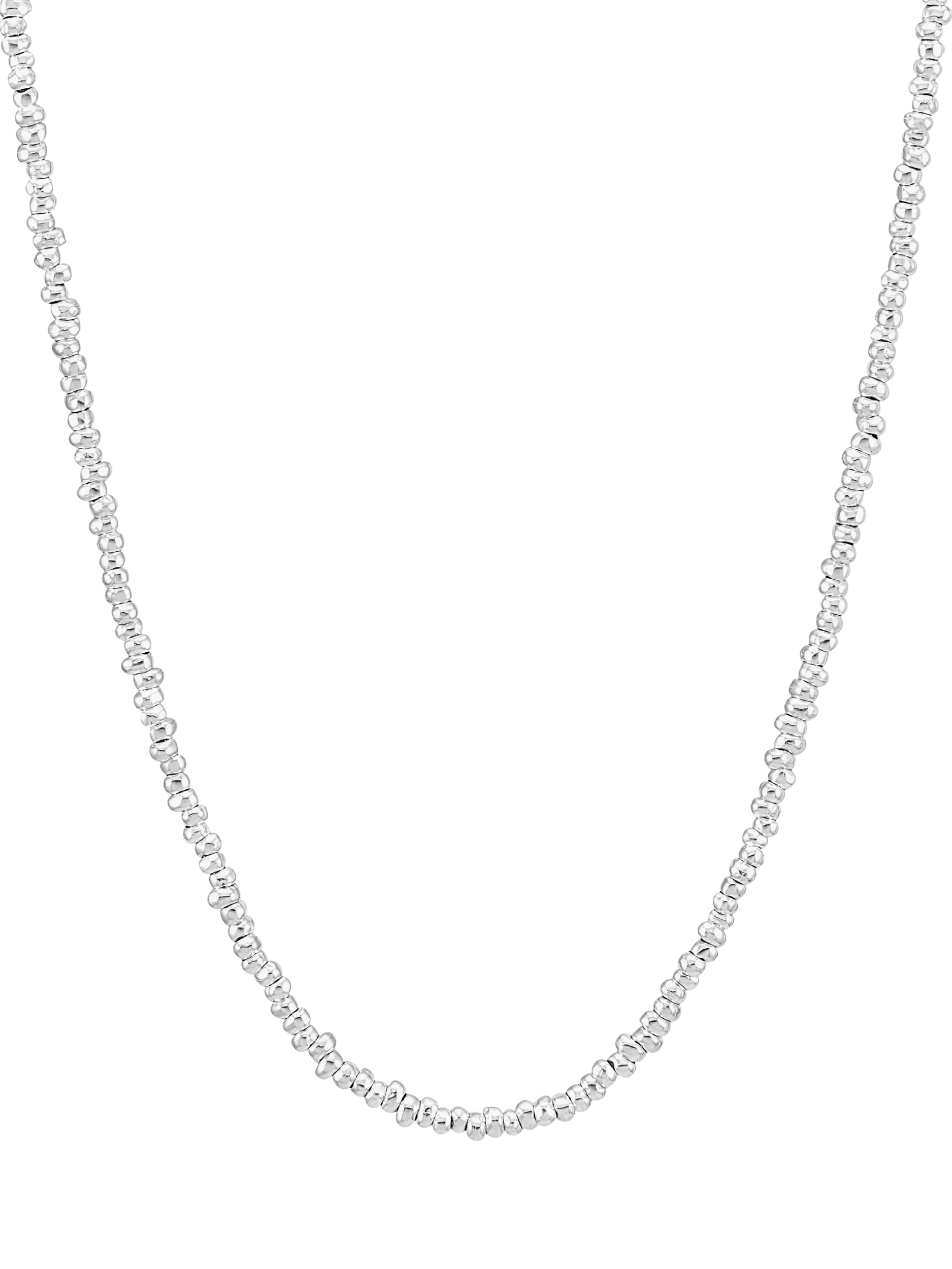 Dower & Hall Pebble Beaded Silver Necklace 25cm, UK version