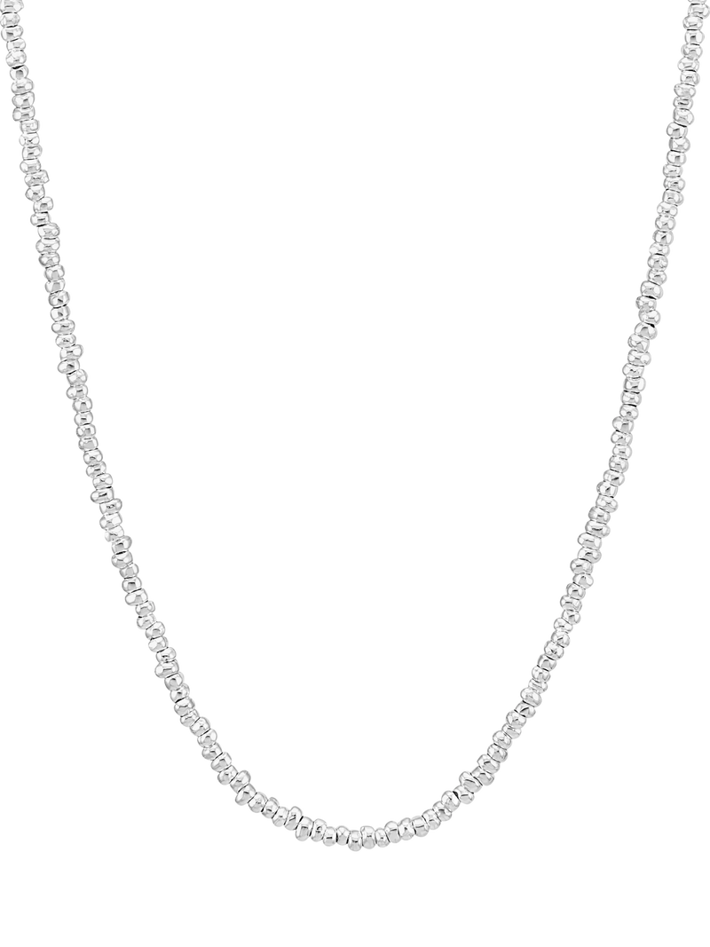 Dower & Hall Pebble Beaded Silver Necklace 25cm, UK version