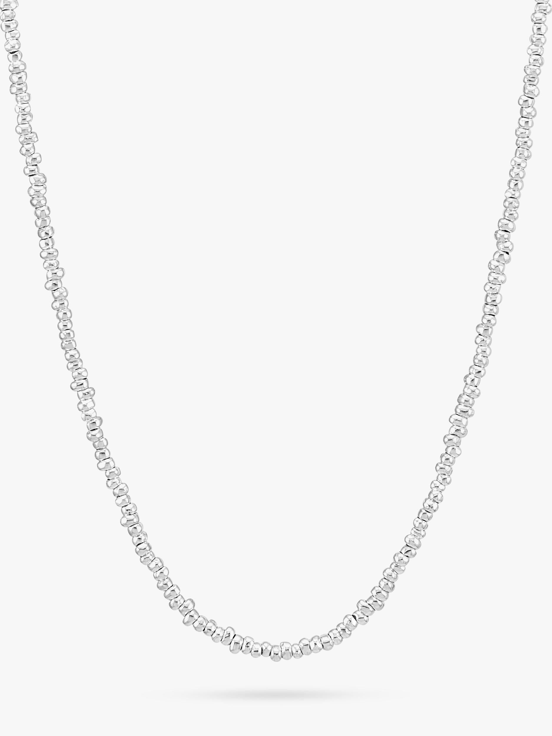 Dower & Hall Pebble Beaded Silver Necklace 25cm, UK version
