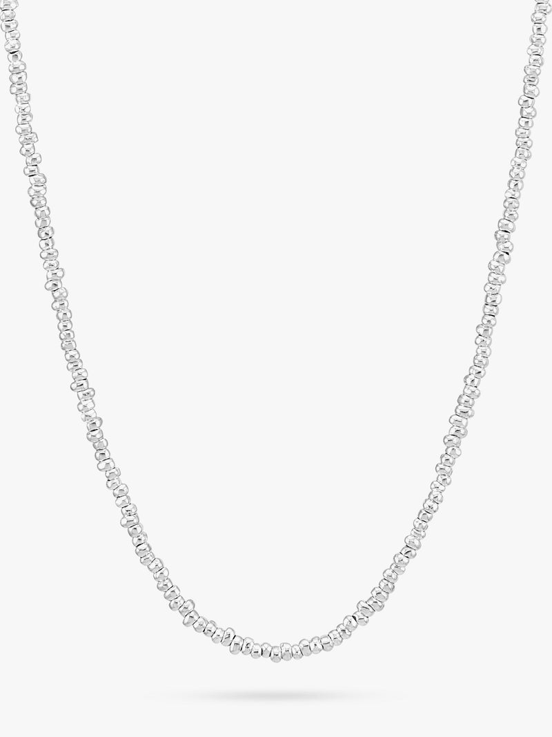 Dower & Hall Pebble Beaded Silver Necklace 25cm, UK version