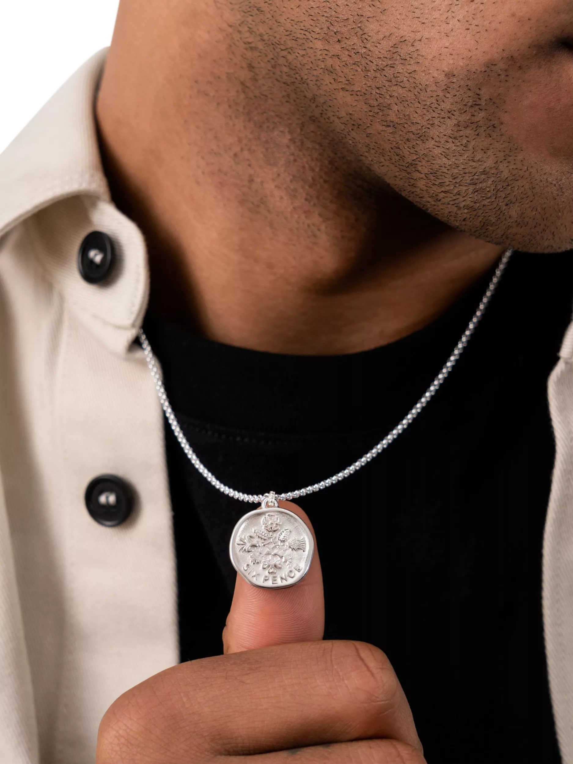 Dower & Hall Lucky Sixpence Talisman necklace 56cm - British product