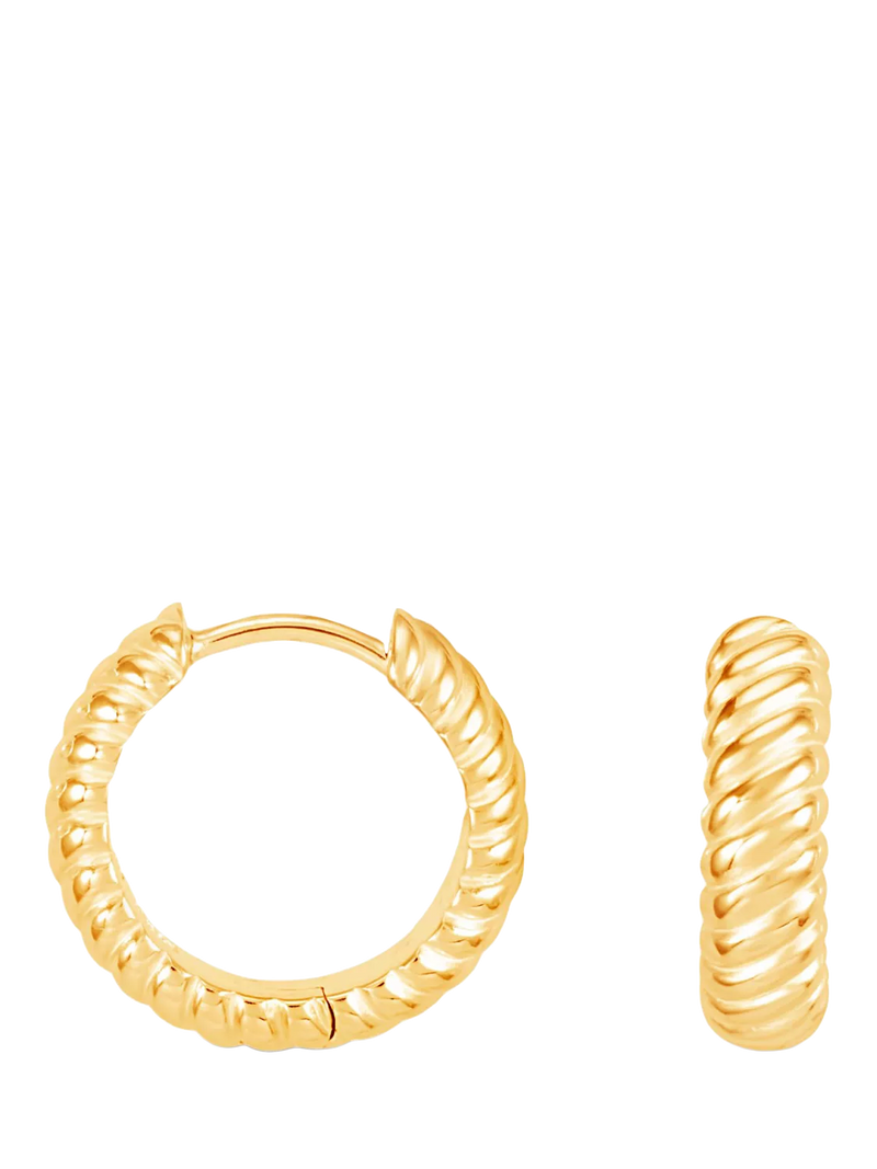 Dower & Hall medium twist hoop earrings gold 15mm - British product