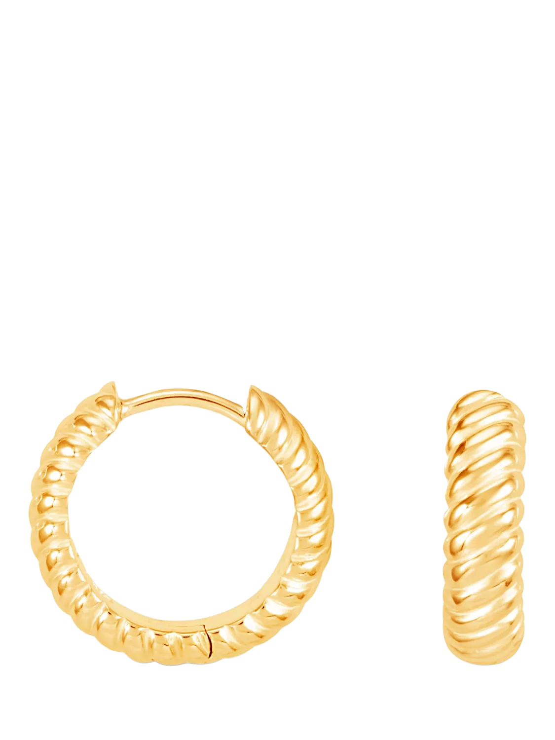 Dower & Hall medium twist hoop earrings gold 15mm - British product