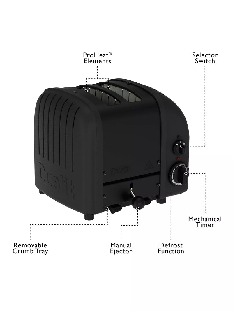 Dualit toaster Stealth Black 2 slice, imported from the UK