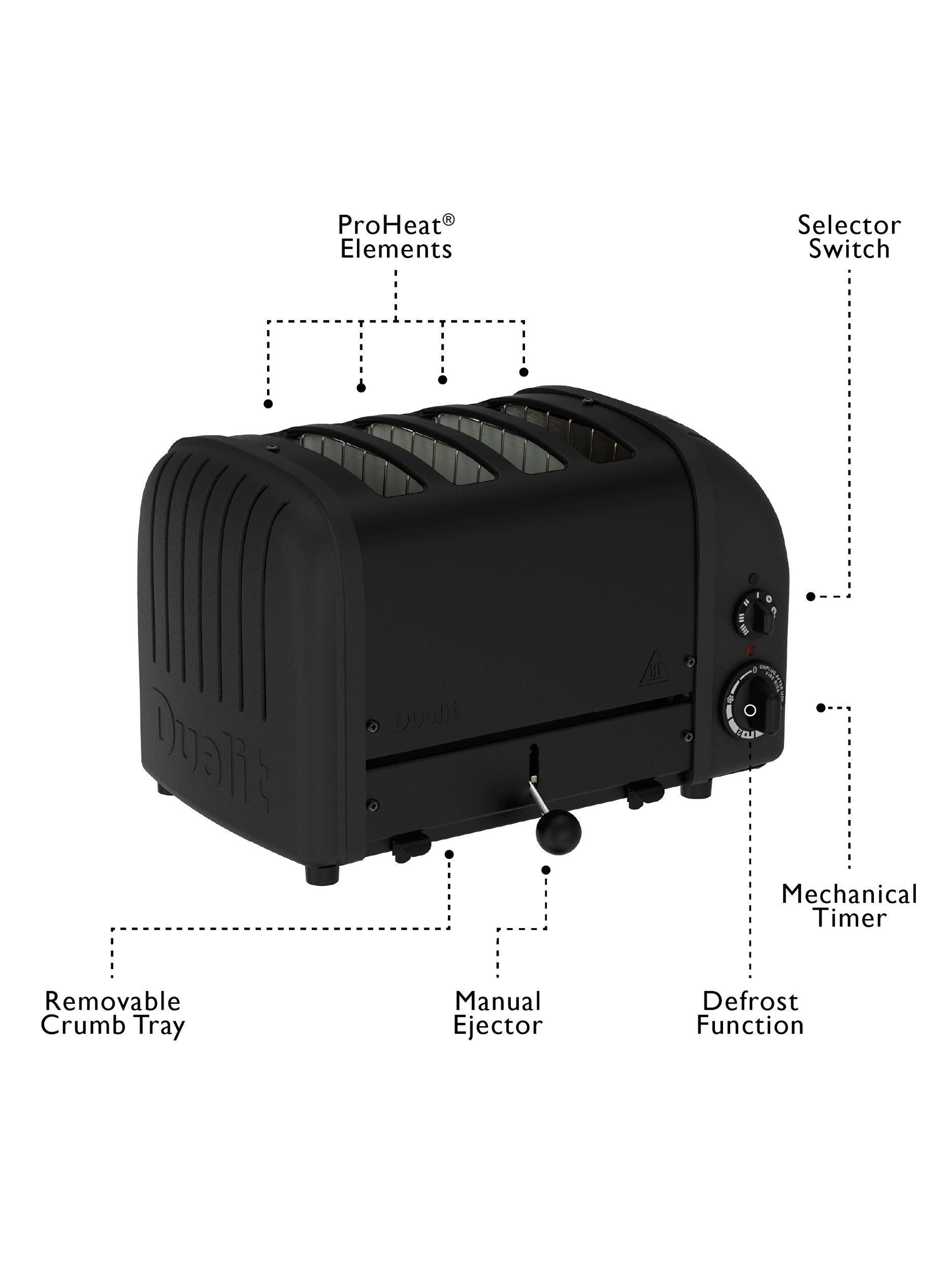 Dualit NewGen Stealth Black 4 slice toaster, UK version