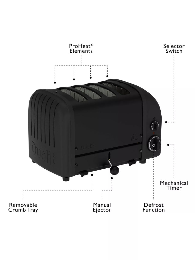 Dualit NewGen Stealth Black 4 slice toaster, UK version