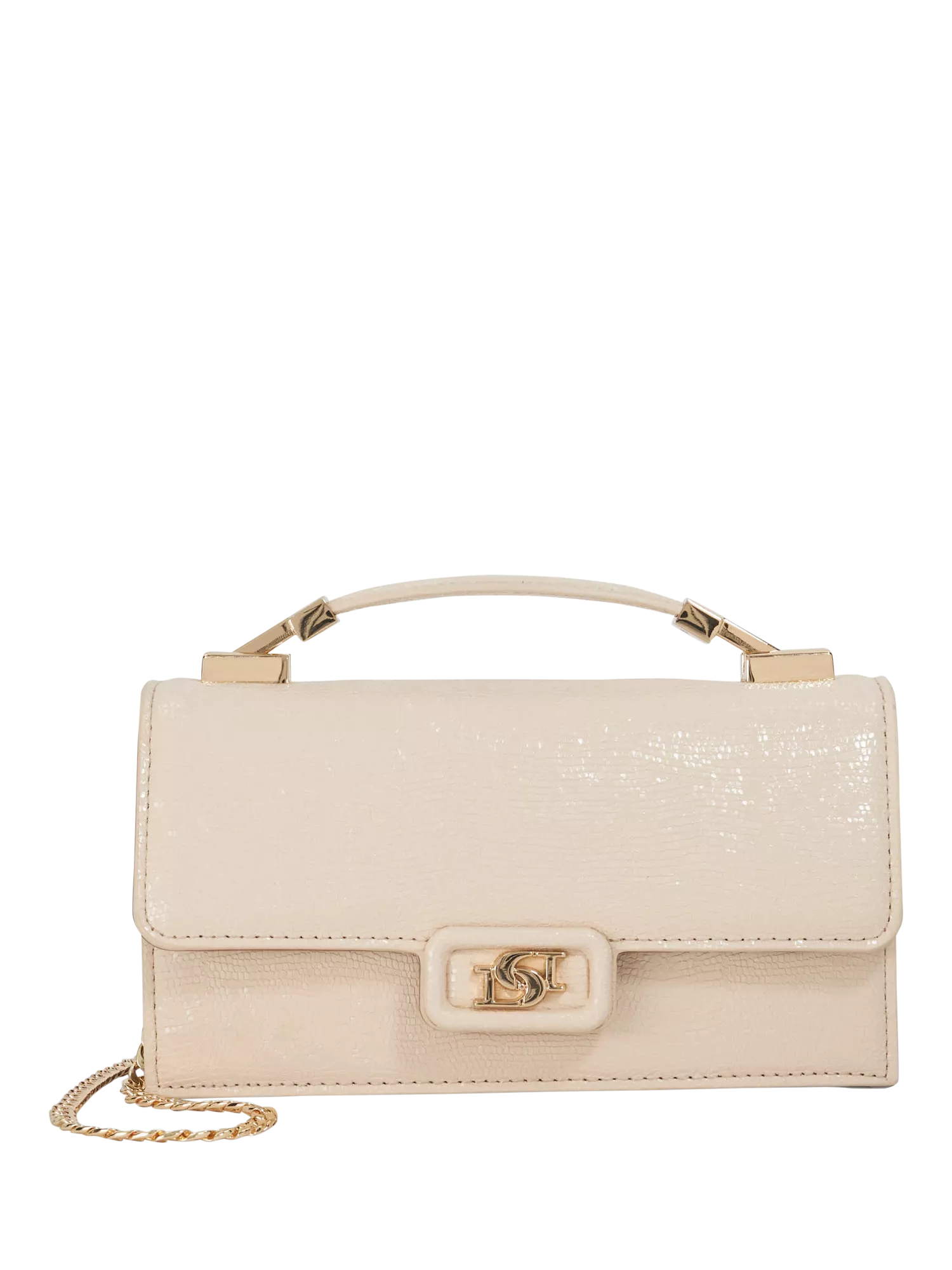 Dune London reptile effect crossbody bag with gold hardware - British product