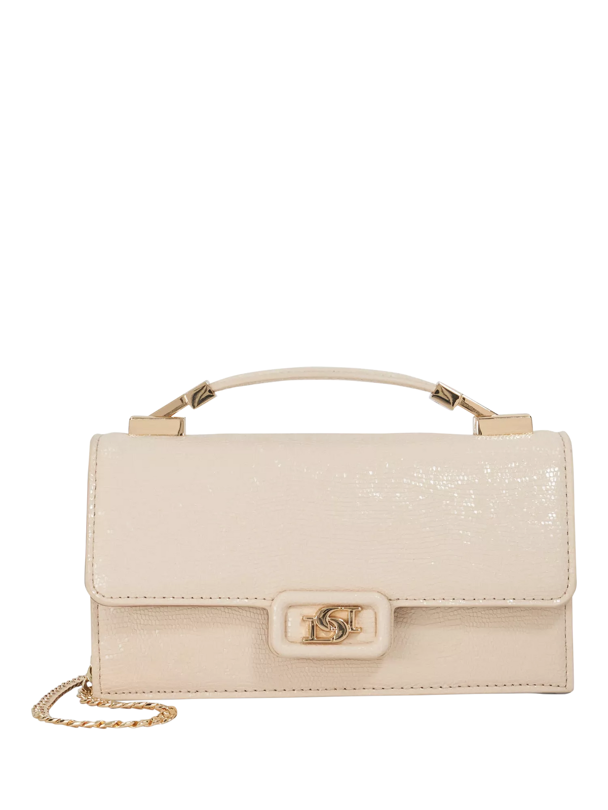 Dune London reptile effect crossbody bag with gold hardware - British product